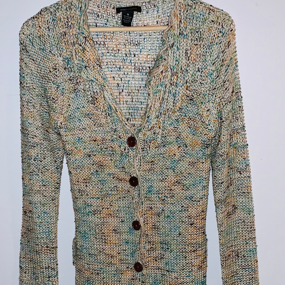 BCBG MaxAzria Multicolored Full Length Cardigan